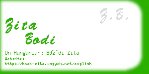 zita bodi business card